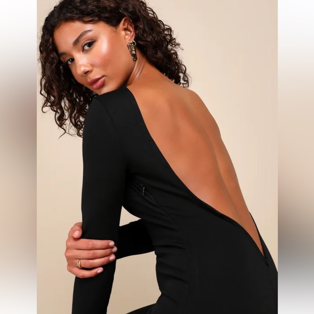 Lulu's Va Va Voom black backless midi dress - Picture 4 of 10